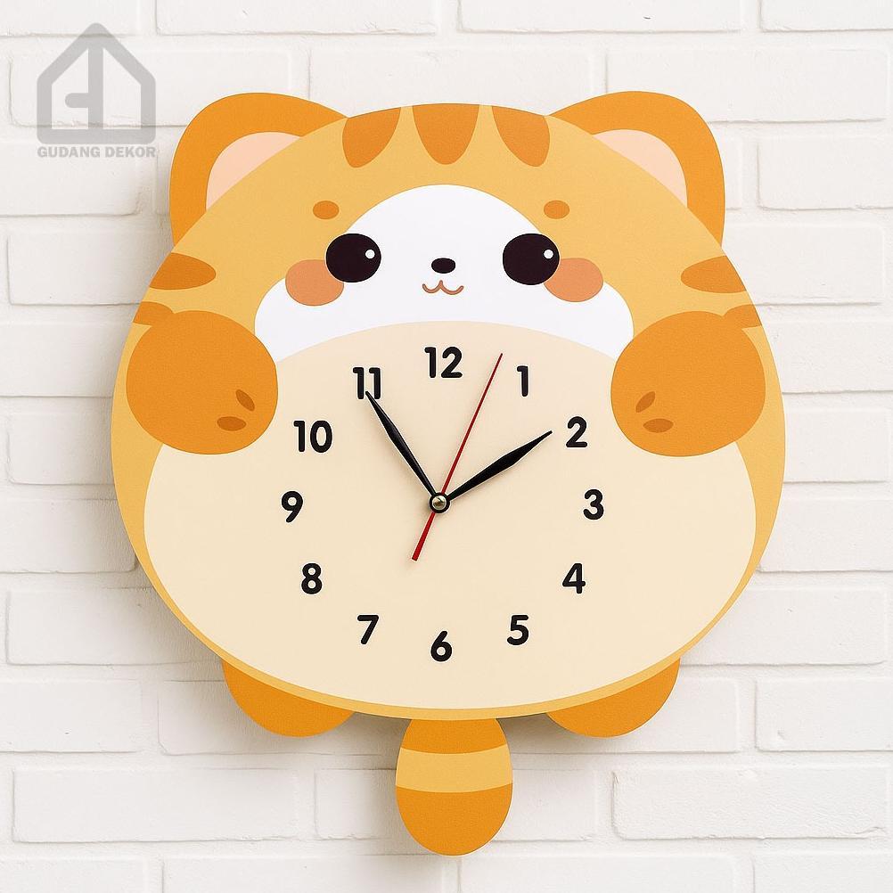 Jam Dinding Kucing Lucu Dekorasi RTamu | Jam Dinding Minimalis | Jam Dinding n Unik Termurah