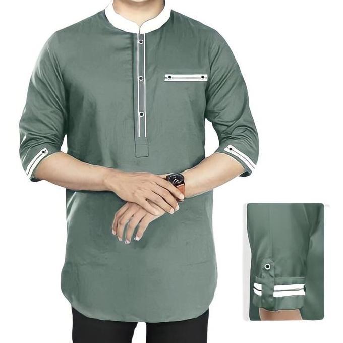 PIK - Koko Kurta Ilham S M L XL XXL 3XL Pakaian Muslim Koko Kurta Pria Katun Toyobo Dewasa Baju