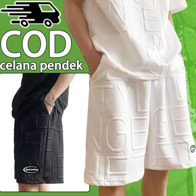 Trousers- (Cod Promo)Celana Pendek Pria Korean Style 2023 New Celana Oversize Pendek Pria Musim Pana