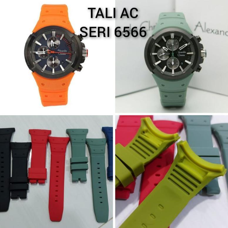 TALI JAM TANGAN KARET BUAT AC SERI 6566 aksesoris jam