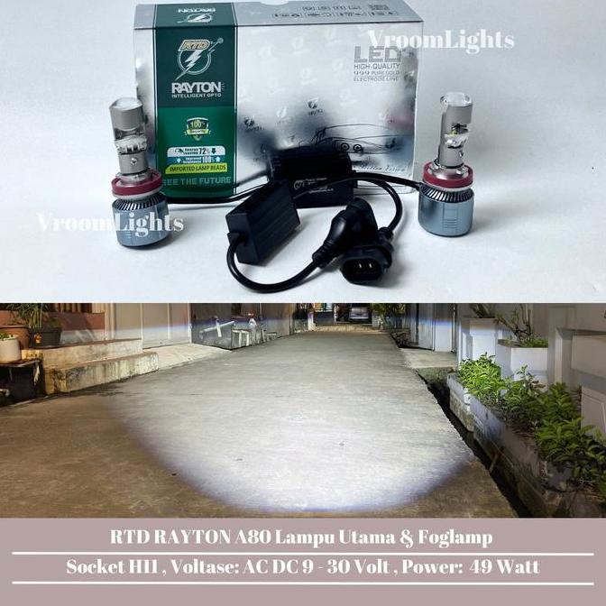 TERLARIS!! RTD RAYTON TIPE A80-PLUS LAMPU UTAMA & FOGLAMP SOCKET H11