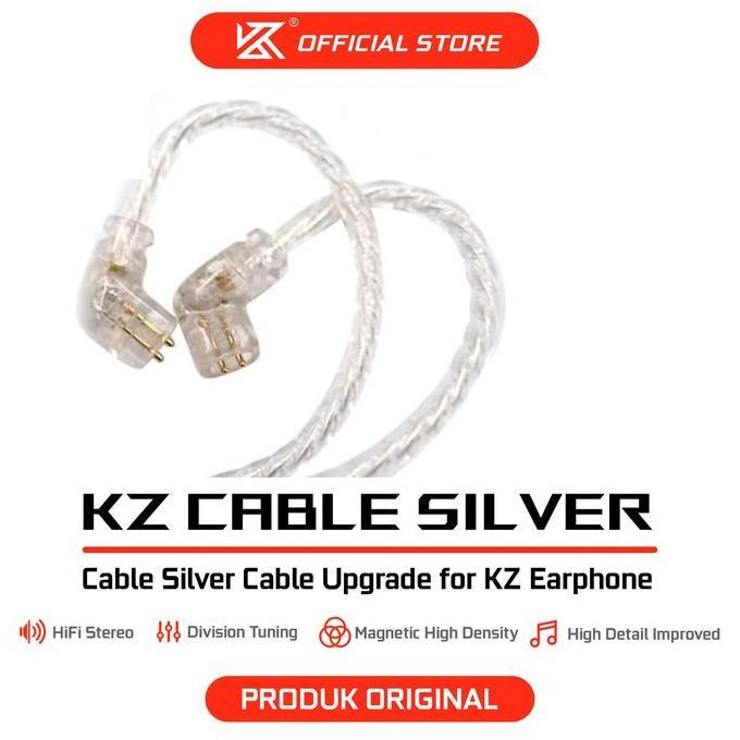 KZ Cable Silver Cable Upgrade for KZ Earphone - Non Mic [Terbaik]