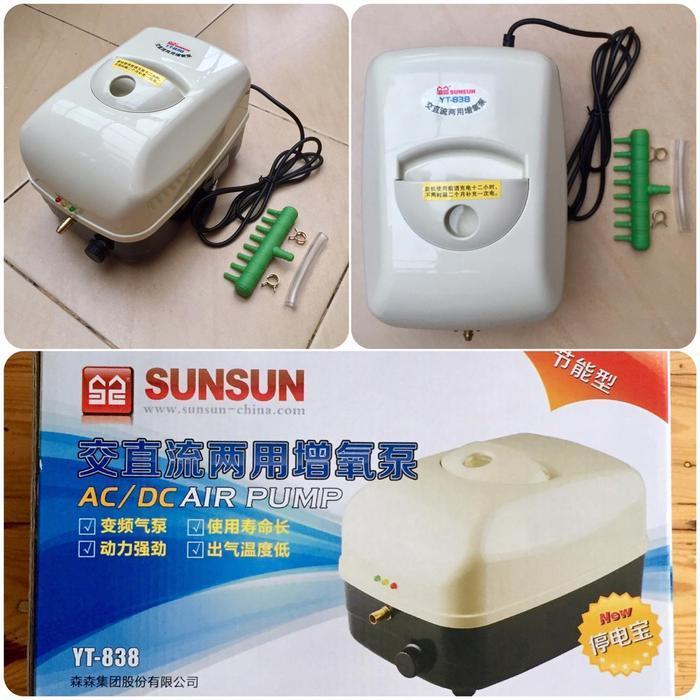 SUNSUN YT-838 AC-DC Emergency Air Pump Aerator Kolam Ikan Aquarium