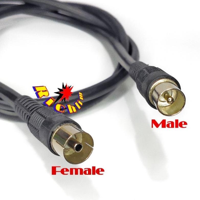 ELVARA KABEL LOOP OUT ANTENA TV MALE TO FEMALE / KABEL ANTENA TV JUMPER/PARALEL ANTENA CEWEK COWOK M