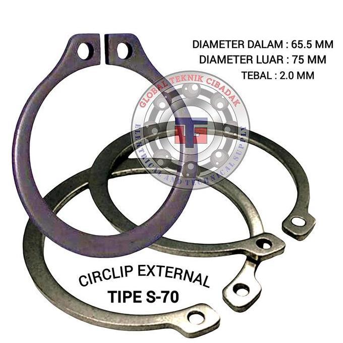 SNAP RING LUAR S70 SNAPRING TIPE S70 MERK ADT CIRCLIP EXTERNAL RETAINING S 70 READY