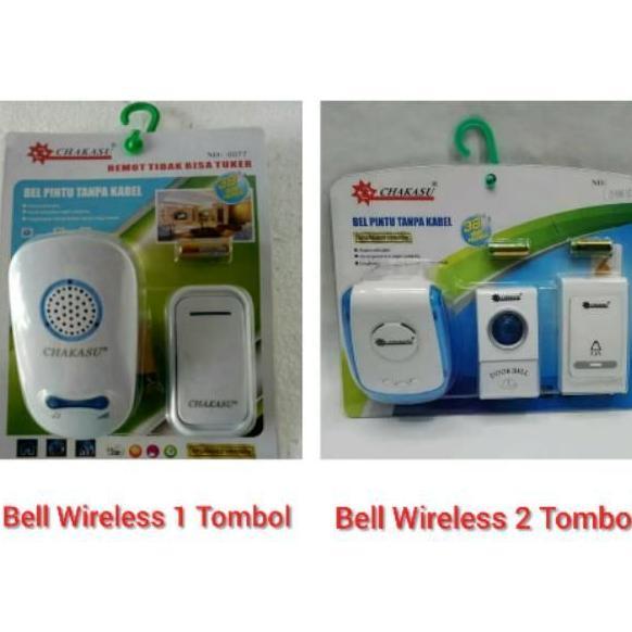 Bell Bel Pintu Rumah Wireless 1 Tombol 2 Tombol Chakasu Hattasu