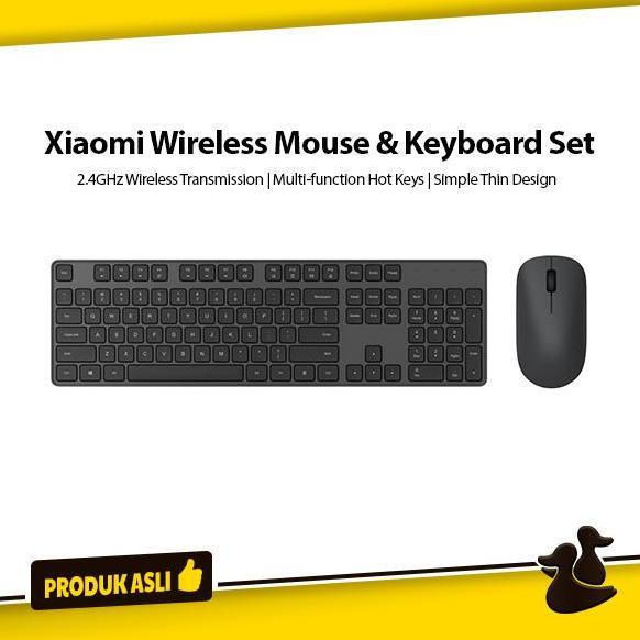 TERBARU - Xiaomi Mi Wireless Keyboard Mouse Combo Set Nirkabel Original