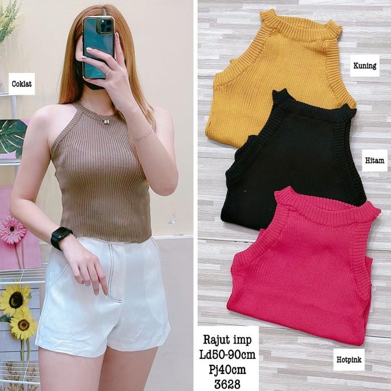 Tanktop Crop wanita | Tank top Rajut ELLA CROP terbaru