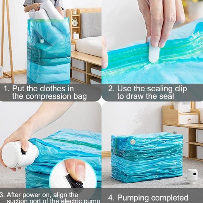 Minimalis Vacuum Bag Mesin Alat Pompa Vakum Baju Design Mini Portable