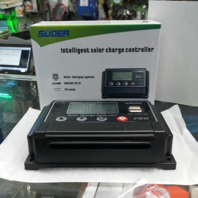 TERBARU - Suoer 12V 24V 30A PWM solar charger controller (ST-W1230)