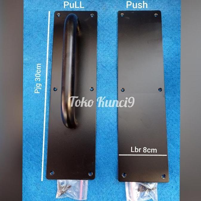 Sign Plat Lubang Stainless Push Pull Plat Lubang Handle Dorong Tarik