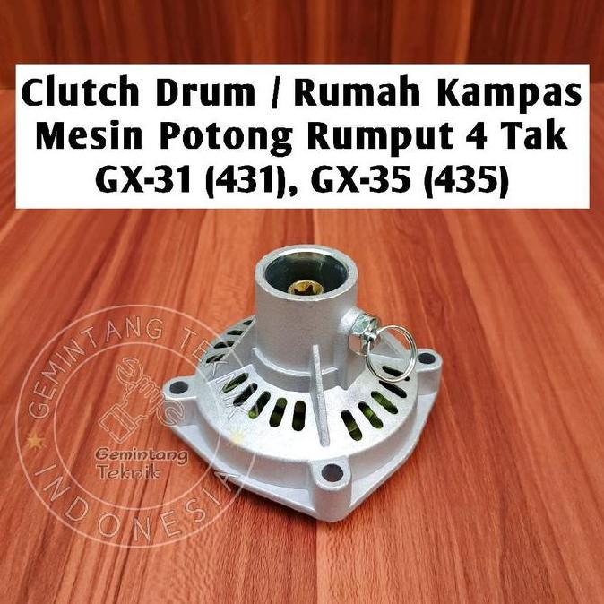 Clutch Case Assy Mesin Potong Rumput 4 Tak GX31 GX35 / Rumah Kampas Kopling Mesin Potong Rumput 4 ta