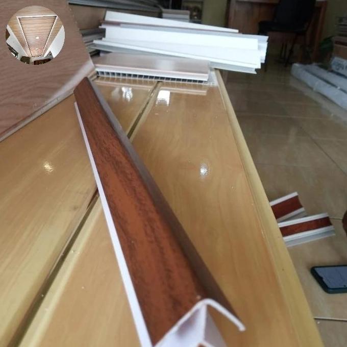 Plafon PVC List Siku Series Kayu jati Shunda Plafon PVC LS-305 Panjang 4M Harga Per Batang