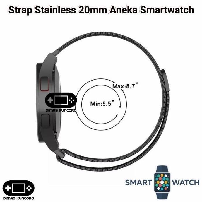 Strap Stainless 20mm tali jam tangan steel zeblaze ares gloryfit retro