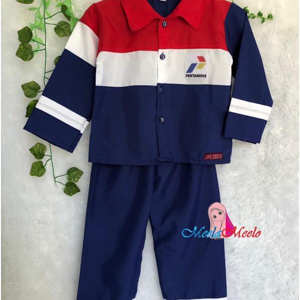 Kostum Baju Pertamina Anak Laki Laki Perempuan Property | Grosir Foto Bayi Usia Newborn-10 Tahun