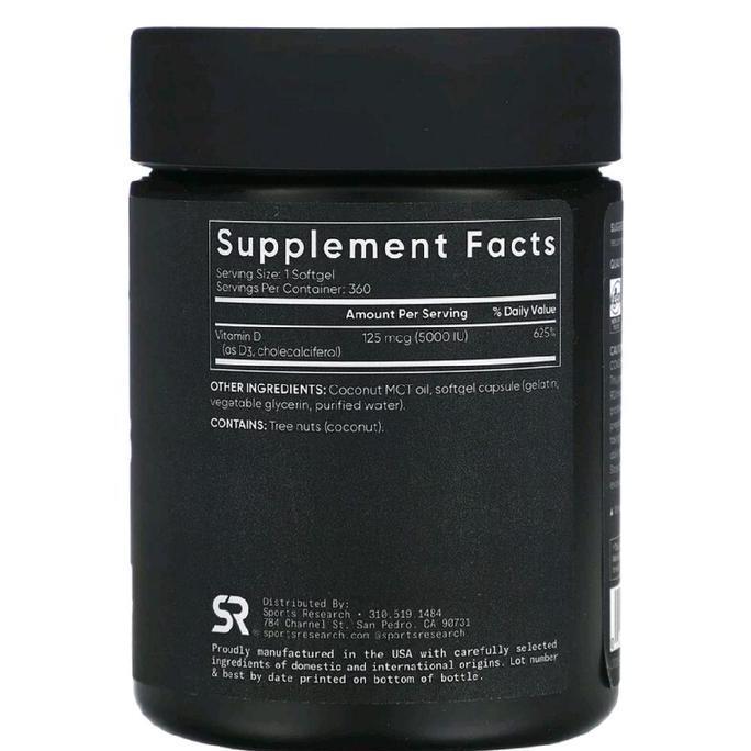 (READY STOCK) Nareshopping Authentic Exp dates : April 2028 SR Spor Research USA Vitamin D3 D-3 Coco