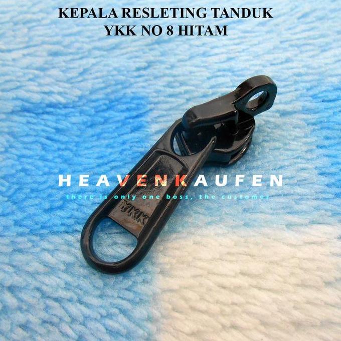 Kepala Resleting Tanduk YKK Ada Lubang Gembok Type Gigi Coil No 8 Hitam Harga Per 2 Pcs
