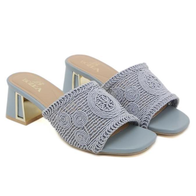 Bozka Sandal Wanita Fashion Rajut Foxy 5Cm Heels