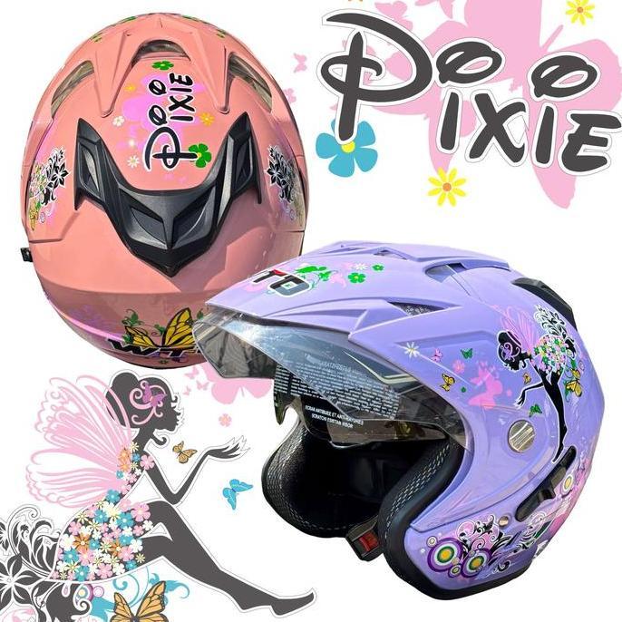 Helm Dewasa Perempuan Impressive Pixie Double Visor  Half Face