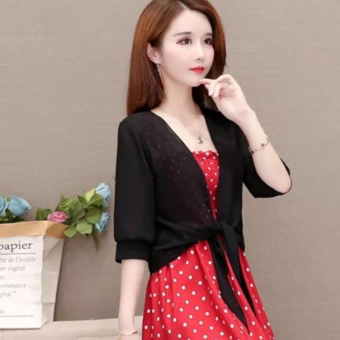 TERKINI Outer Basic Cardigan  Pendek Atasan Wanita Rompi Polos. TERKINI