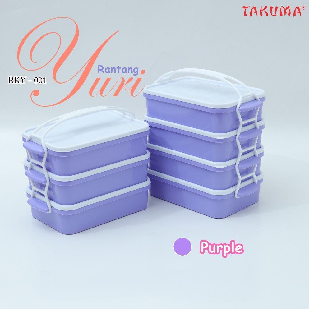 HOT DEALS Rantang Susun Yuri - TAKUMA Plastik Warna Ungu Pink Biru Hijau untuk Lauk