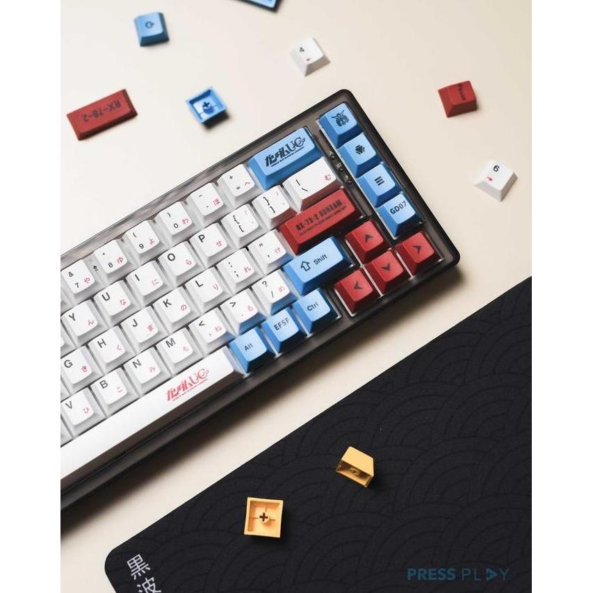 Lengkapjaminan- Gundam Unicorn Pbt Dye Sub Keycaps Keycap Set
