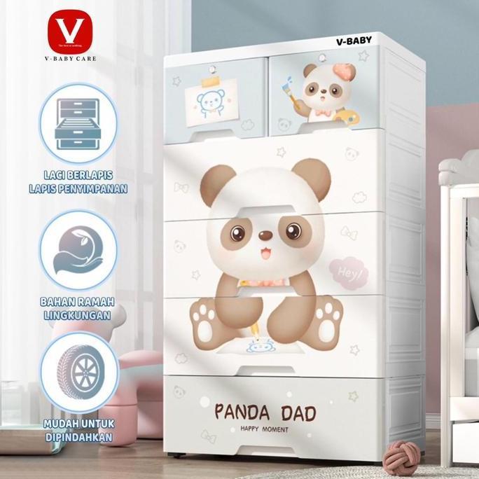 V-BABY CARE/LEMARI PLASTIK ANAK/LEMARI PLASTIK BAJU/LEMARI PAKAIAN/LEMARI KABINET/LEMARI ADA RODA/FU