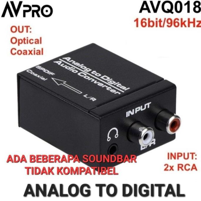 AVQ018 Analog to Digital Audio Converter ADC 48khz with 2 Cable