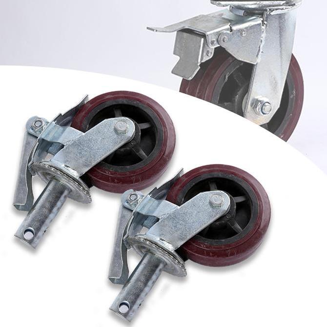 Roda Steger Scaffolding 6 Inch Perancah Karet Roda Rem Gerobak Scaffolding Terbaru 