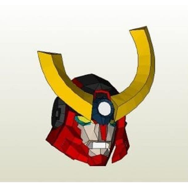 (Mainan Kertas) DIY Papercraft Tengen Toppa Gurren Lagann Helmet
