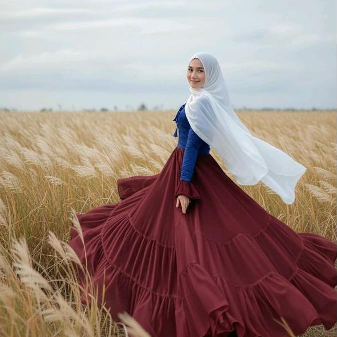 STYLE FASHION ROK INDIA LEBAR 10 MTR PANJANG 80CM -115CM ROK CERUTY FULL FURING STYLE FASHION