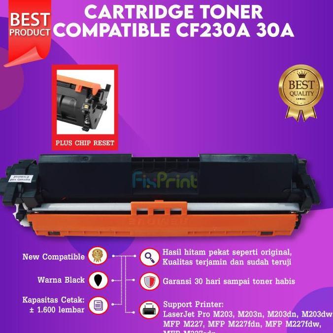 Cartridge Toner Compatible 30A CF230A M203 M203d M203dn M203dw Chip