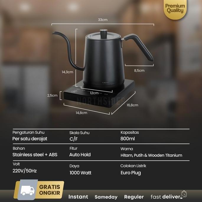Jinsei Teko Kopi Electric Gooseneck coffee kettle Japanese ZK-KH202