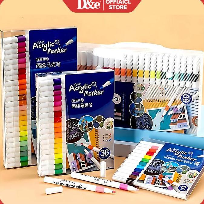 Lansungkirim- 96/80 Warna Spidol Akrilik Untuk Drawing Dan Diy Art | Acrylic Marker Set Warna Pastel