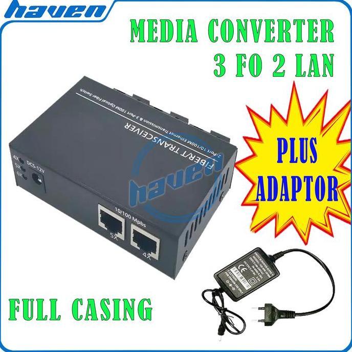 Mmhstore- Media Converter 3 Port Fo Port Lan / Switch Fiber 3 Fo Sc