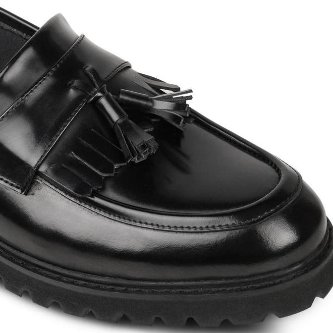 Sepatu Loafers Sam Tassel Black - Nappa Milano - Sepatu Loafers Pria