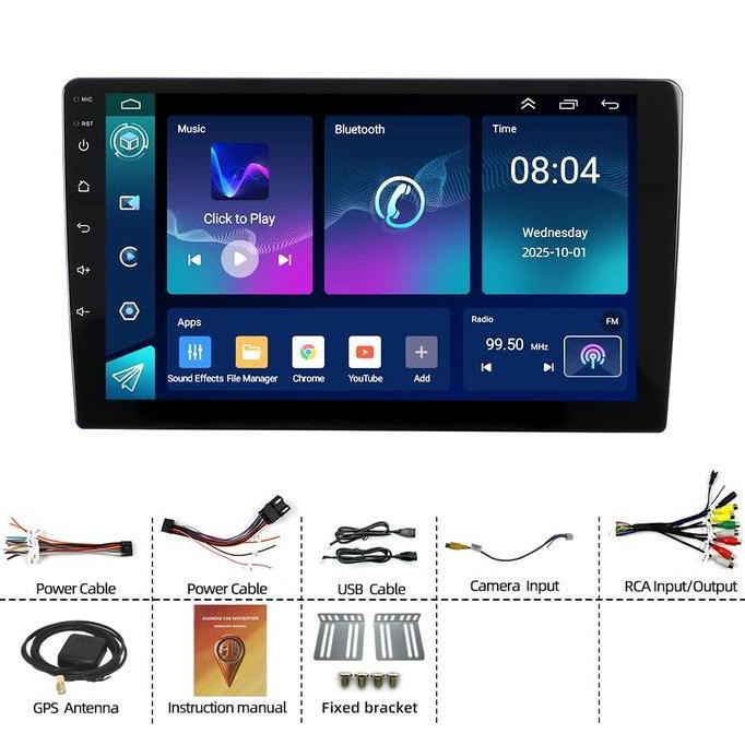 Promo ESSGOO Head Unit Android 15 mobil 4G+128G 7/9/10 Inch Double Cooling Fan Kontrol Suhu Cerdas I