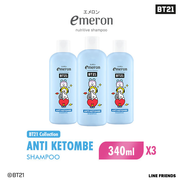 Emeron Shampoo BT21 Anti Ketombe 340 ml x3