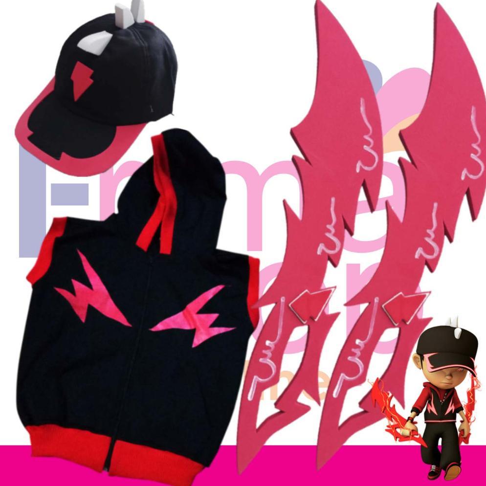 topi + rompi + 2 pedang boboiboy halilintar the movie stokready