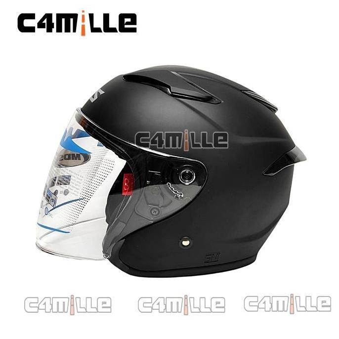 HELM MDS VOLTUS SOLID BLACK DOFF HALF FACE SINGLE VISOR Motorcycle