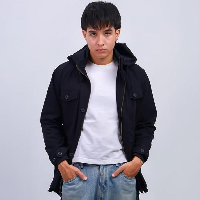 Uomo- Nookly Jaket Outdoor Parka Black Jaket Pria Jaket Motor