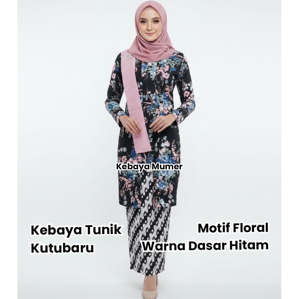 Promo Bulan Ini Kebayamumer Kebaya Bunga Floral Kembang Dan Lurik Model Kutubaru Tunik Muslim Adat J