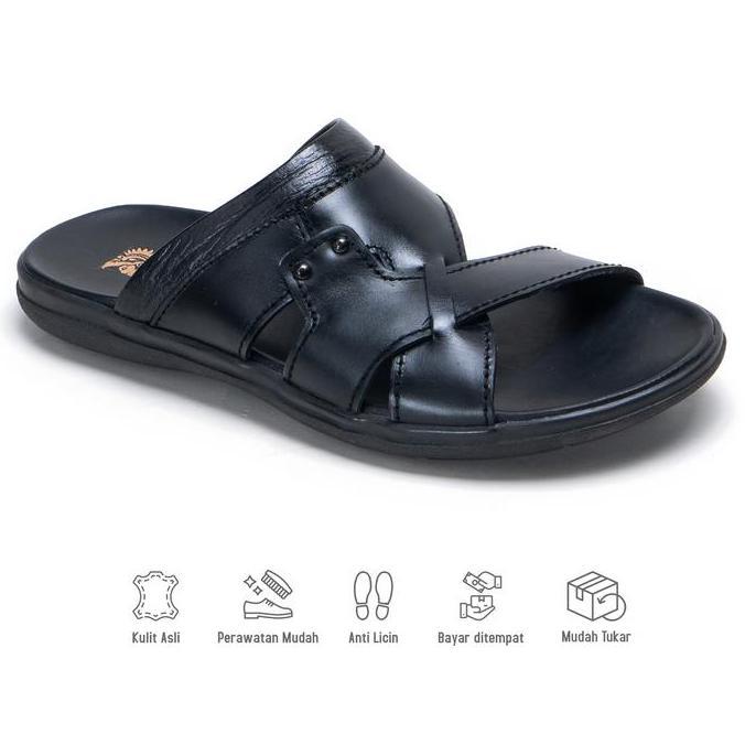 Sepatu Sandal Pria Sandal Pria Casual Kulit Asli Sendal Selop Fordza Lokal 444.T