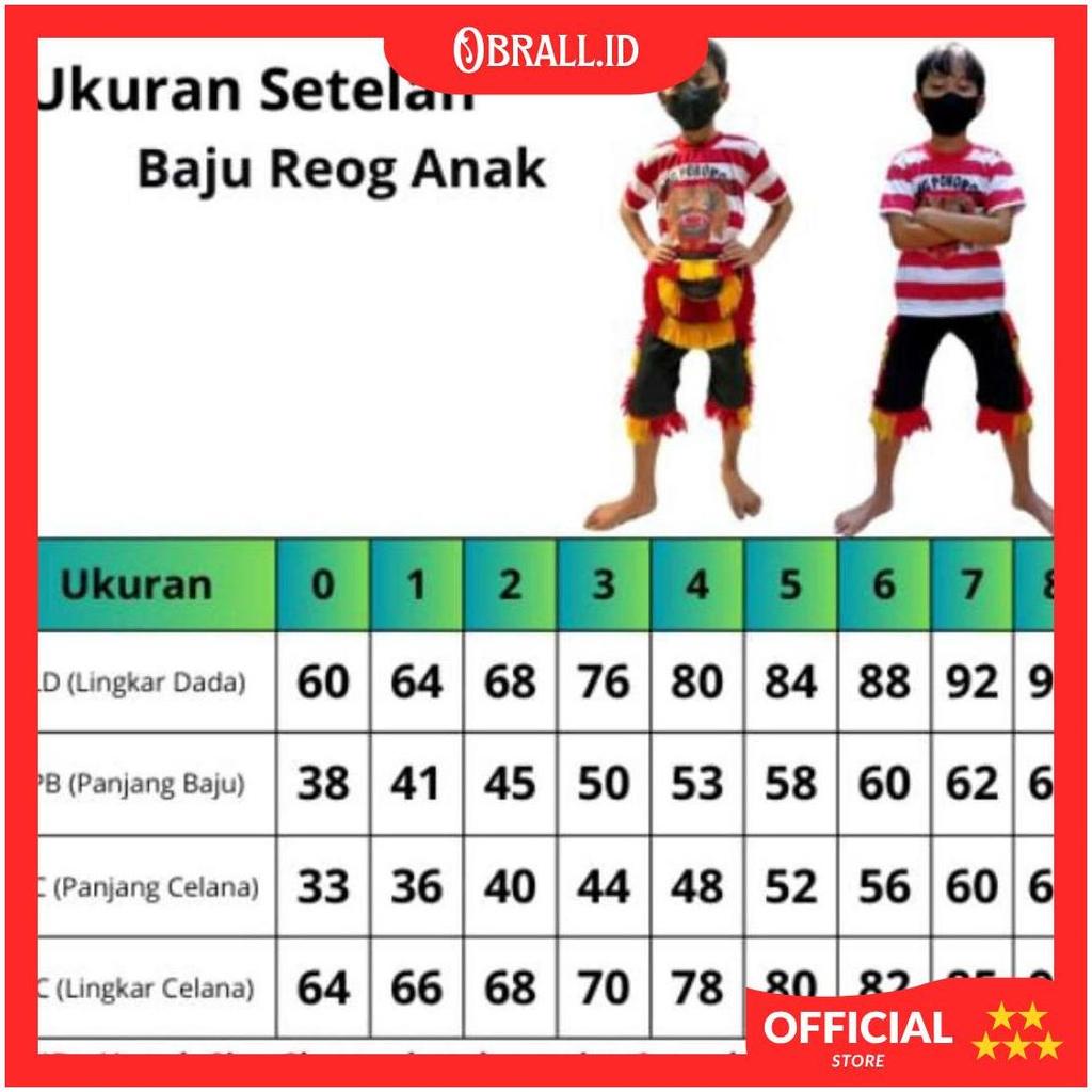 Setelan Anak Baju Reog Ponorogo + Udeng Banyuwangi ZX