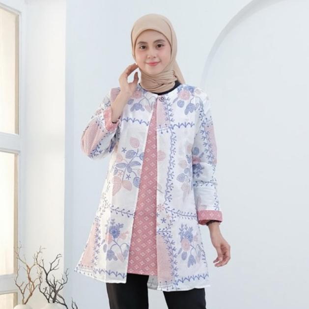 Murah  Tunik Batik Bolero Lengan Panjang Atasan Batik Wanita Bolero Terbaru