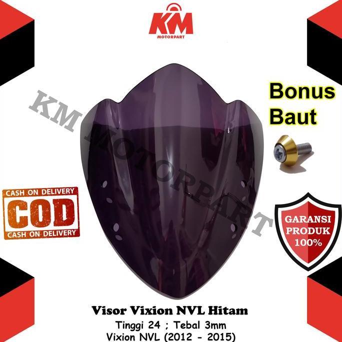 VISOR WINDSHIELD YAMAHA VIXION LAMA OLD NVL 2012 2013 2014 2015 HITAM DAN BENING HEMAT