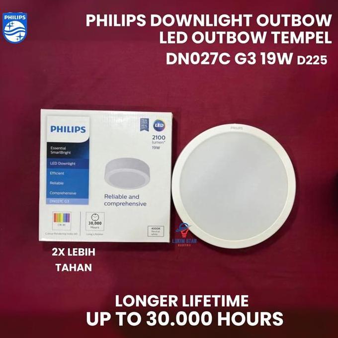 LAMPU PHILIPS DOWNLIGHT OUTBOW 19W WATT OUTBOW TEMPEL LED KANOPI PHILIPS DN027C 19WATT PROMO