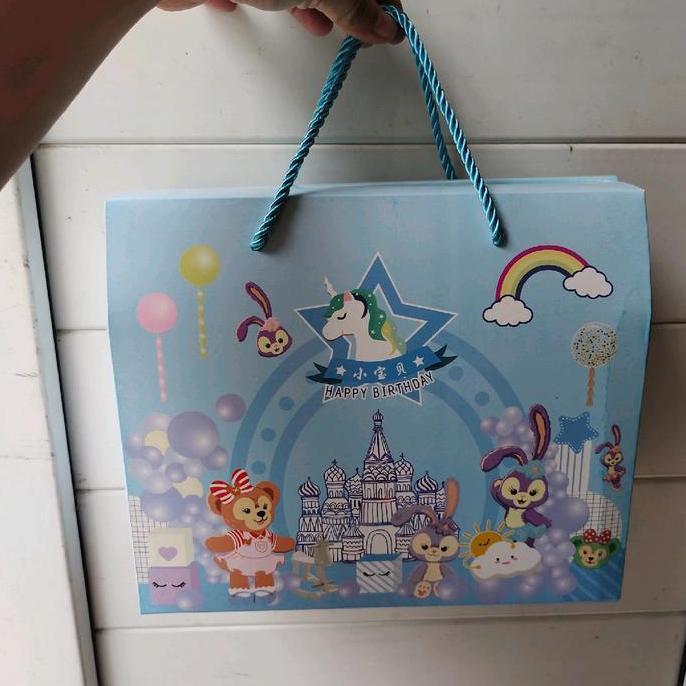 Langsungpas- 5Pcs Medium-Large Box Souvenir Ultah Box Snack Anak  Ulang Tahun Goodie Bag Ultah Paper