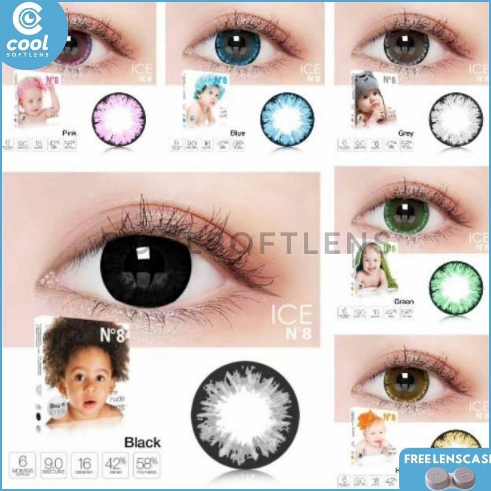 NEW Softlens X2 ICE N8 16 MM Normal & Minus (-0,50 S/D -10,00) By Exoticon / Soflen ICE N8 / ICE NO 