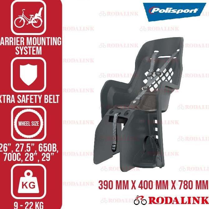 Polisport Kursi Boncengan Sepeda Anak Joy Baby Carrier Dengan Carrier Mounting Aman Nyaman
